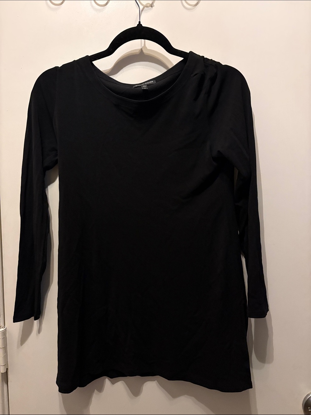 Eileen Fisher Women’s 100% Silk Long Sleeve Tunic Top Size PS Minimalist Luxury